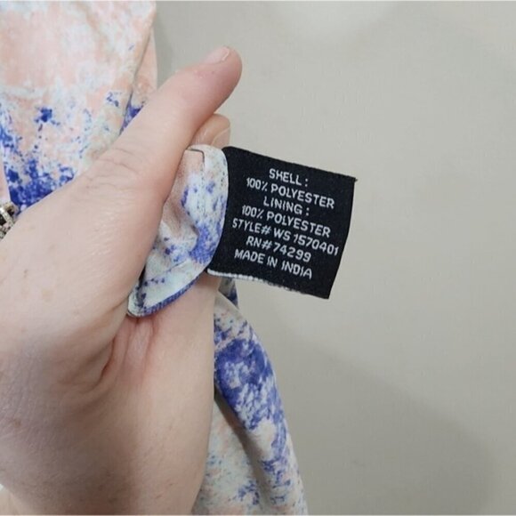 W118 By Walter Baker Dress Women 6 Water Color Tie Dye Sleeveless Slit Maxi - Picture 4 of 10